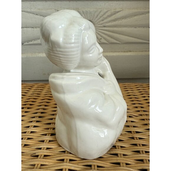 Vintage 90's Orchids Of Hawaii Geisha Girl white Ceramic Tiki Mug - Picture 2 of 8